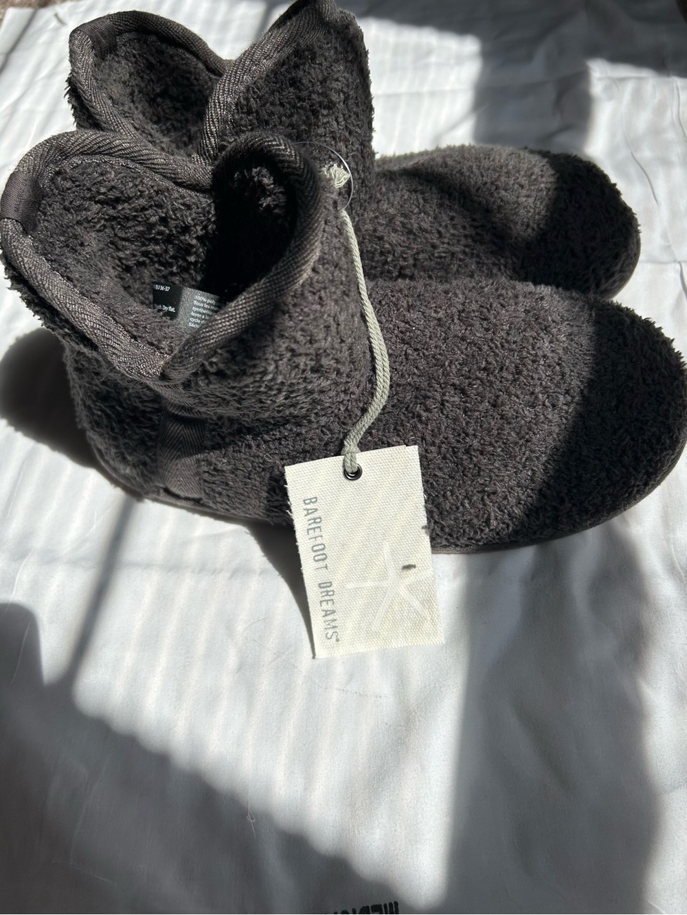 Barefoot Dreams Kids Plush Bootie Slippers - Charcoal